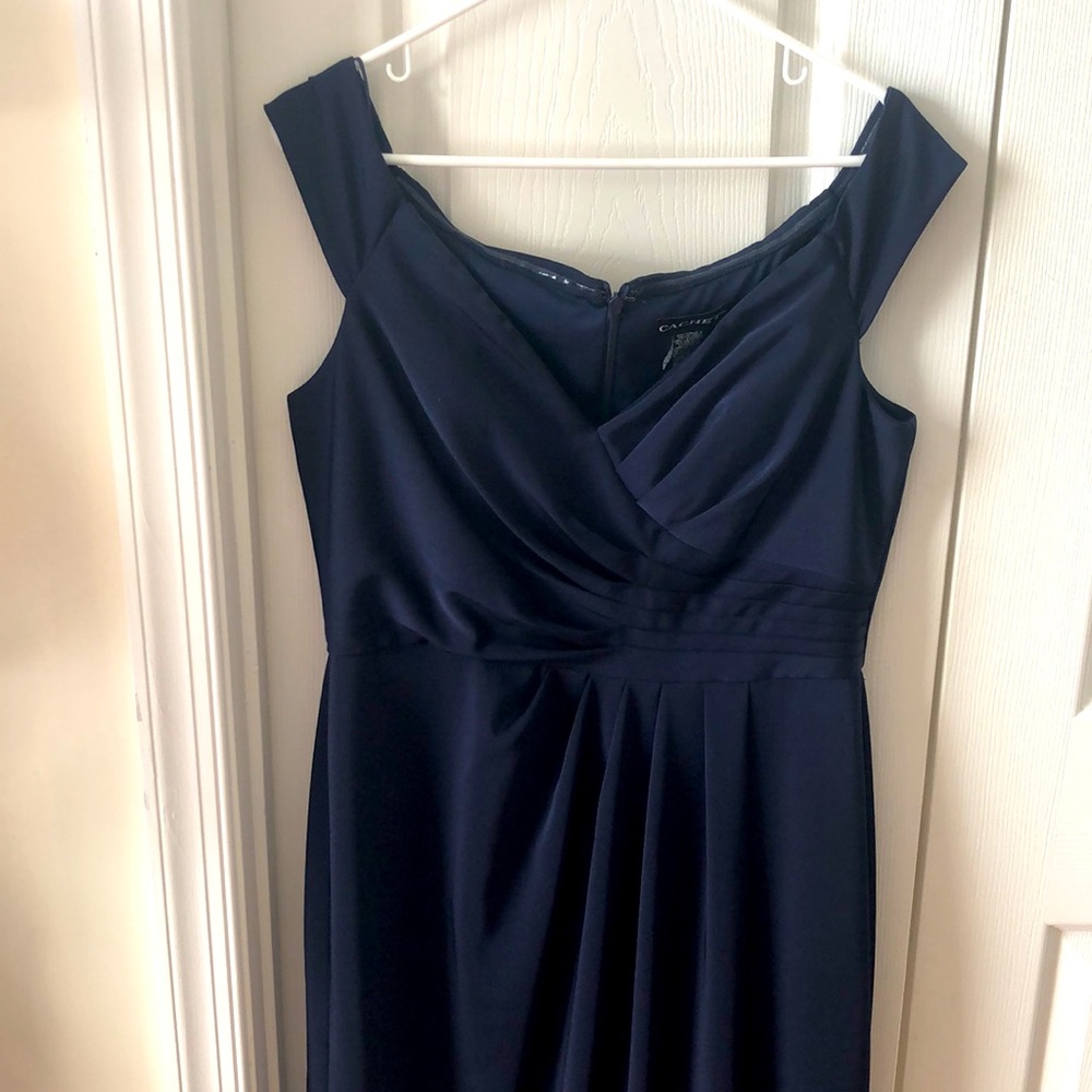 Navy Blue, Long formal,  evening, wedding dress - Picture 2 of 5